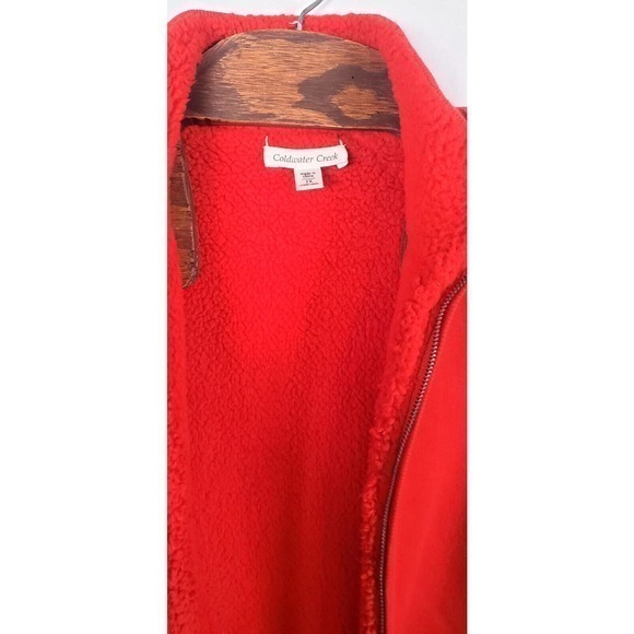 Coldwater Creek Womens Fleece Lined Red Zip Vest Thick Soft Size 1x XL - Picture 3 of 4